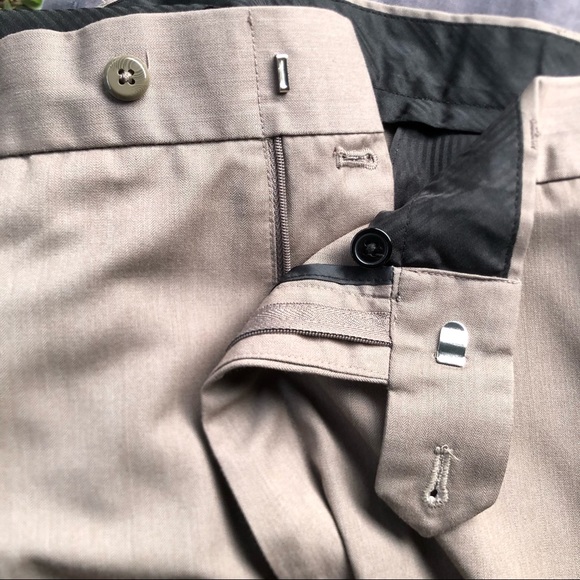 Stafford Performance Microfiber Classic Fit Flat Front Trousers - Picture 4 of 7